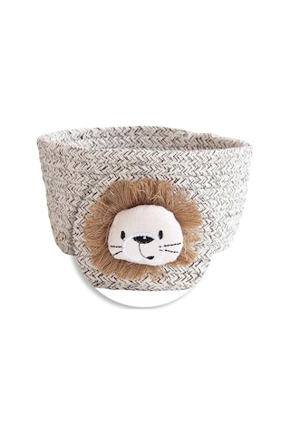 Pazly Suntek Sepeti Saklama Pamuk Magideal İpliği Gri Fiyonklu El Dokuması Aslan Wn Gri