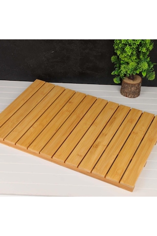Bambu Büyük Boy Banyo Matı Banyo Paspası 40x60 Krem