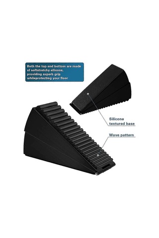 Kapı Durdurucu, Ağır Hizmet Tipi Kapı Durdurucu Kama, Kapının Altı İçin Uzun Kapı Durdurucu, 3 İnç Yüksekliğinde Kapı Durdurucu En Güçlü Siyah Diğer