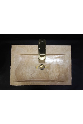 Traverten Batarya Çıkışlı Içi Yay Lavabo