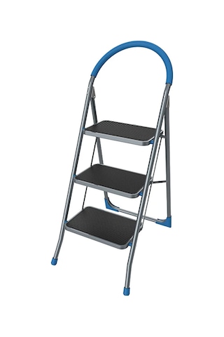 Mac Allıster 3 Basamaklı Geniş Çelik Merdiven 150kg Taşıma Kapasiteli