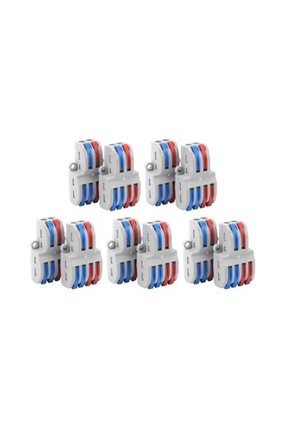 Moveevo 10 Adet Spl-42/62 Hızlı Bağlantı Terminali, 0.08-4.0mm² Kuru/ince Tel Uyumlu, Ateş Direnci, Araçsız Kurulum