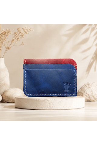 Oakco Leather Hakiki Deri Handmade Kahverengi-yeşil Kartlık Bordo - Lacivert
