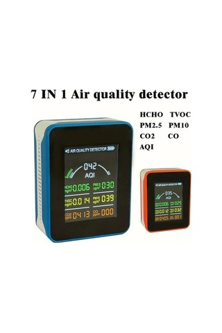 Sandwich 7'li Hava Kalitesi Ölçer Motion003 Orange Anlık Aqı Co2 Hcho Tvoc Co Pm2.5 Pm10 Şarj Edilebilir