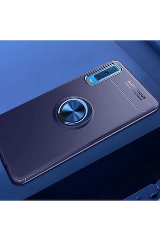 Samsung Uyumlu Galaxy A7 2018 Kılıf Zore Ravel Silikon Kapak Mavi