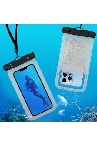 Yüksek Kalite Tüm Telefonlara Uyumlu Yağmur Su Geçirmez Waterproof Deniz Havuz Altı Geçirmez Kılıf Beyaz