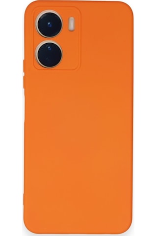 Vivo Y16 İçi Kadife Kaplı Esnek Silikon Kapak Ryc/ Nano Lansman Turuncu
