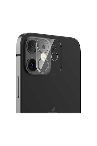 Apple Uyumlu iPhone 12 Mini Soft Kamera Lens Koruyucu Cam Renksiz