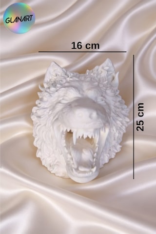 3 Boyutlu Masa Üstü Kurt Başı Büstü 3d Filament 1 Adet