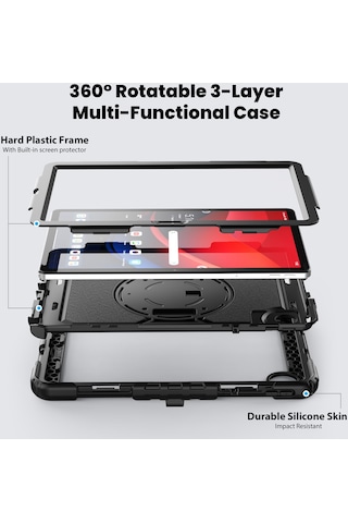 Cbtx Lenovo Tab M11 / Xiaoxin Pad 11 2024 Tb330fu Tb331fc Kickstand Kılıf Pc + Silikon Tablet Kapağı