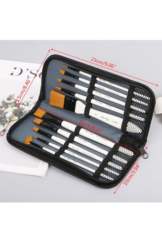 10'Lu Profesyonel Sanat Boya Fırçası Seti Akrilik Sulu Boya İçin