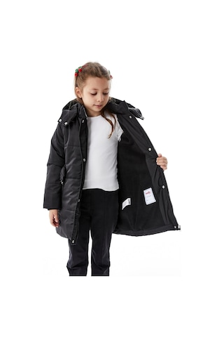 Benitto Kids Kız Çocuk Kapüşonlu Kışlık Şişme Mont 51352 Siyah