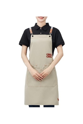 Haki Erkekler Kadınlar İçin Su Geçirmez Önlük Anti-yağ Paslanmaz Pişirme Önlüğü Garson Barbekü Mutfak Aksesuarları