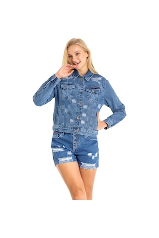 Wj212 Basic Kısa Kadın Jeans Ceket 001