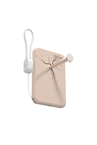 Bix Pb51 5000mah 15w Magsafe Manyetik Kablosuz Şarjlı 20w Type-c Semi-solid Bataryalı Dahili Kablolu Mini Powerbank Süt Beyazı