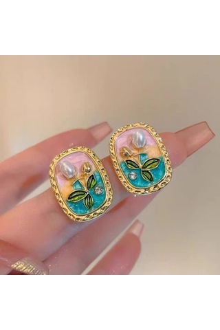 Flybuy Su İncisi & Bakır Takı - 12.9g, 1.8x2.3cm - Şık Tasarım Çok Renkli