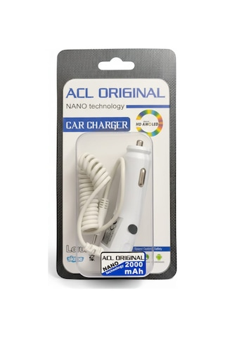 Hanedanev Araç Şarj Aleti Çakmaklık Oto Seyahat Şarj Aleti Micro Usb Spral Kablolu 2000 Mah