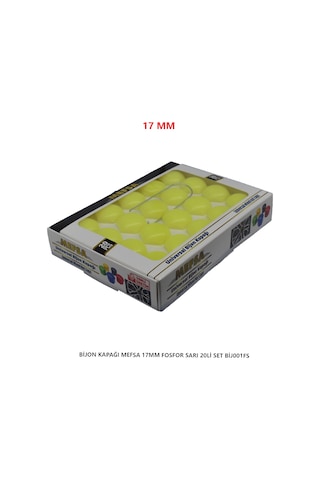 Bijon Kapağı Düz 17 Mm Fosfor Sarı 20 Li Set