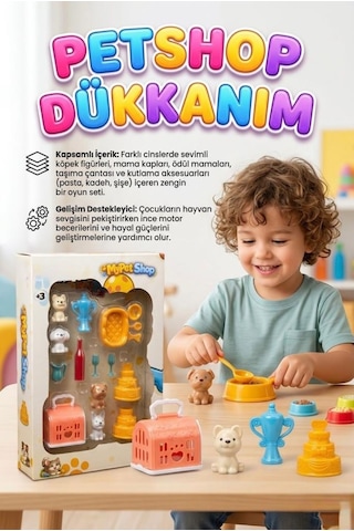 Petshop Dükkanım İnteraktif Oyun Seti - 13 Parça Köpek Figürleri Ve Aksesuar Dünyası