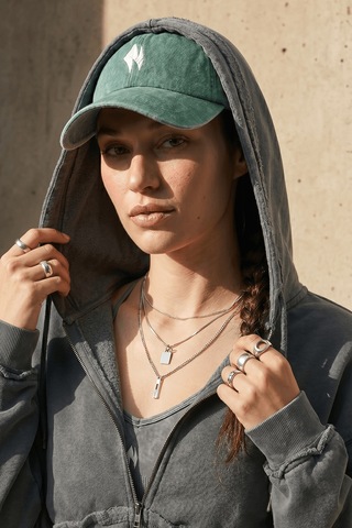 Woneagle Unisex Eskitilmiş Deniz Yeşili Minimalist Nakışlı Vintage Şapka Dad Hat Kep Yeşil Yeşil