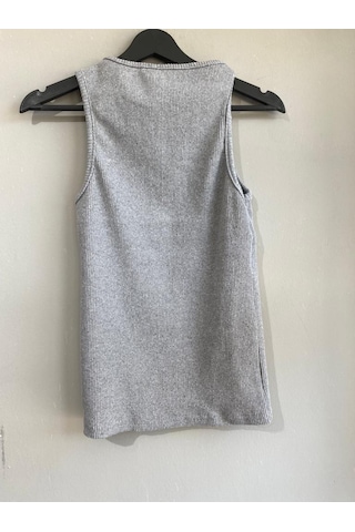 Martino Butik Unisex Likralı Fitilli Gri Atlet Gri