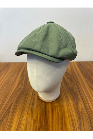 Hamze Peaky Blinders Tommy Shelby Model Keten Kasket Şapka Haki