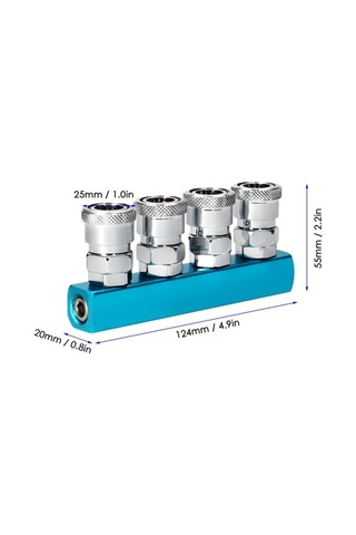 Pazly 4 Yollu Hava Bölücü Sml-4 Manifold, 1/4 Pt Dişli, Hava Kompresörü Pompa Bağlantısı İçin Hızlı