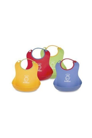 Hazneli Mama Önlüğü Çocuk Bebek Mama Önlüğü Renkli Önlük Plastik