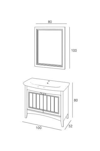 Denko Helena 100 Cm Mdf Füme Banyo Dolabı Alt Modül Ve Lavabo Füme