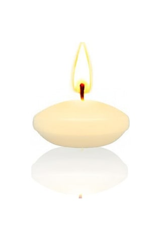 50'li Paket 3.5 Cm Krem Yüzen Mumlar Krem