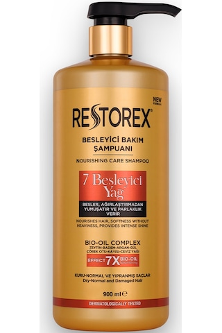 Restorex Besleyici Bakım Şampuanı 900 Ml - 7 Besleyici Yağ Göz Alıcı Parlaklık İpeksi Yumuşaklık