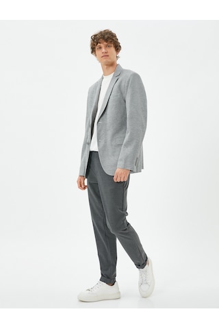 Koton Blazer Ceket Slim Fit Düğmeli Çift Cep Detaylı Antrasit 4wam50006hw Antrasit