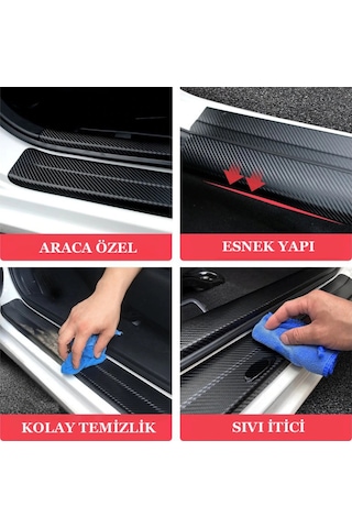 Fiat Egea Karbon Kapı Eşiği Oto Sticker 4 Adet