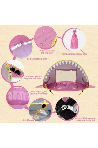 Tongxida Bebek Plaj Çadırı Uv Koruyucu Havuz Bebek Çocuk Pop Ile Sunshelter K7001s-pink Pembe Pembe