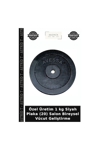 Özel Üretim 1 Kg Siyah Plaka 20 Salon Bireysel Vücut Geliştirme
