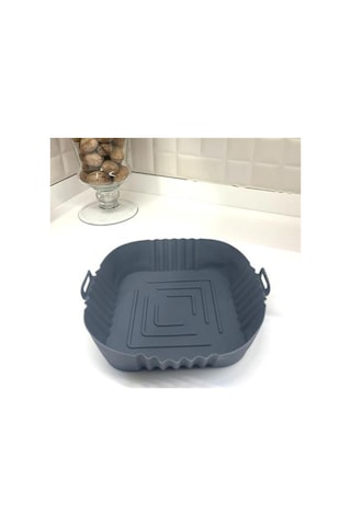 Renkli Isıya Dayanıklı Yıkanılabilir Silikon Fırın Airfryer Kare Model Pişirme Matı 20 Cm Silikon