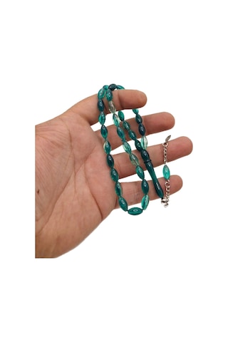 Han Ticarethane Yeşil Şeffaf Toz Kehribar Tesbih