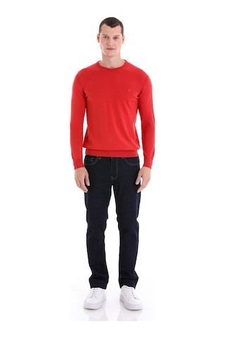 Hatemoğlu Erkek Regular Fit Düz Bisiklet Yaka Pamuklu Triko Kazak Kiremit