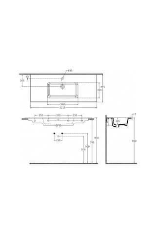 Isvea Sistema T-flat Slim İnce Formlu Lavabo 121 X 46,5 Cm Beyaz 10sl50121