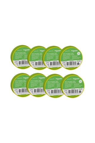 Schneider 8li Sarı Yeşil PVC İzolasyon Bandı 20mt*19mm 2420105-8