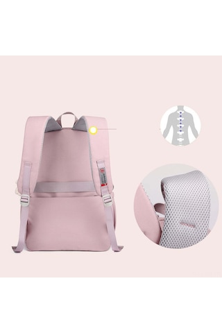 Kangvka Genç Kızlar İçin Nylon Okul Çantası - Geniş Hacimli, Hafif, Omuz Ağrısı Önleyici, Spor & Seyahat Çantası - Mavi Çok Renkli