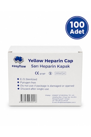 Sarı Heparin Kapağı Steril 100'lü 10 Paket