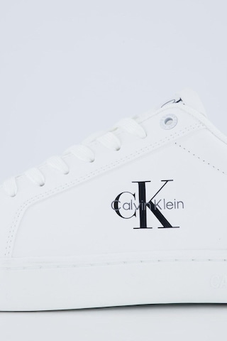 Calvin Klein Erkek Classic Cupsole Mono Lth Sneaker Ayakkabı - Beyaz-8459 Bright White/black