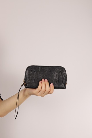 Bagmolly Mini El Çantası Siyah Desenli Cüzdan Siyah 5
