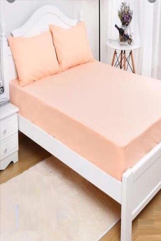 Bebesi Battal Boy 180x200+35 Cm Çift Kişilik Havlu Lastikli Çarşaf Takımı 2 Adet Yastık Kılıfı Yavruağzı