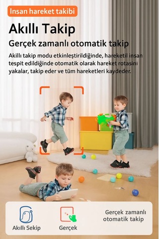 Hd Akıllı Kamera Wi-fi Destekli, Görüntülü Konuşma Destekli , Gece Görüşü, Insan Takibi Cr08