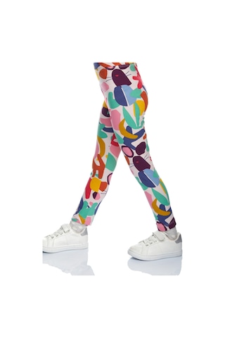 Lovetti Kız Çocuk Cutouts Foliage Desen Tayt 8980 Çok Renkli