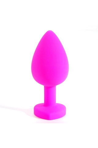 X-sense Kalpli Pembe Silikon Parlak Beyaz Taşlı Anal Plug