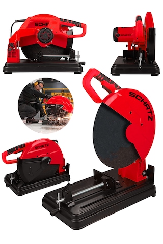 Schatz 2000w Bakır Sargılı Metal Şanzıman 355 Mm Profil Metal Kesme Makinesi Kırmızı