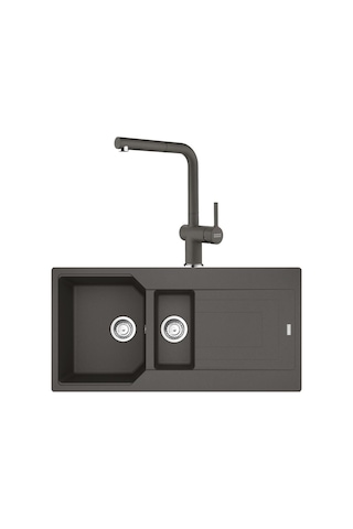 Franke Urban Ubg 651-100 Slate Grey Granit Evye + Active Plus Doccia 2.0 Batarya Set Gri